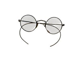 [Antique] 1800s Wire Frame Round Frame Eyeglasses -  Prescription Lens